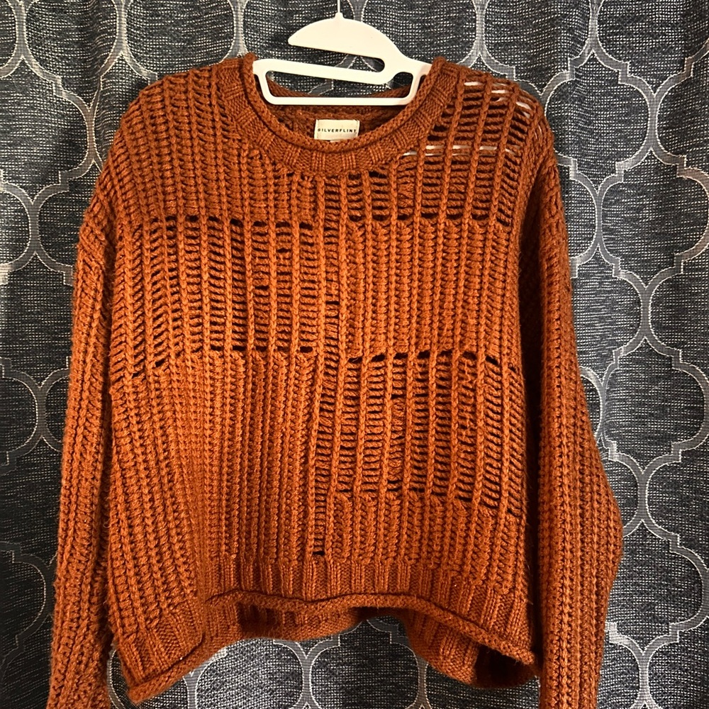 SilverFlint Rust Crewneck Sweater - Women's Lightweight Pullover